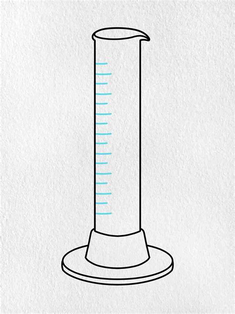 graduated cylinder sketch|graduated cylinder drawing easy.